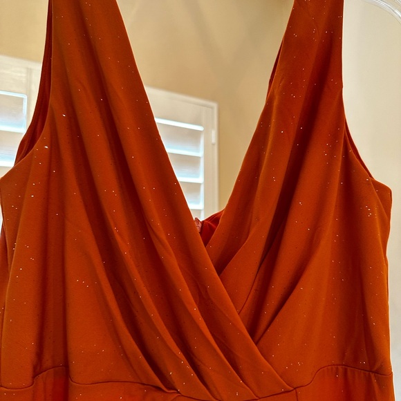 EVER pretty Orange gown with silver accents NWT US12 - Picture 7 of 7